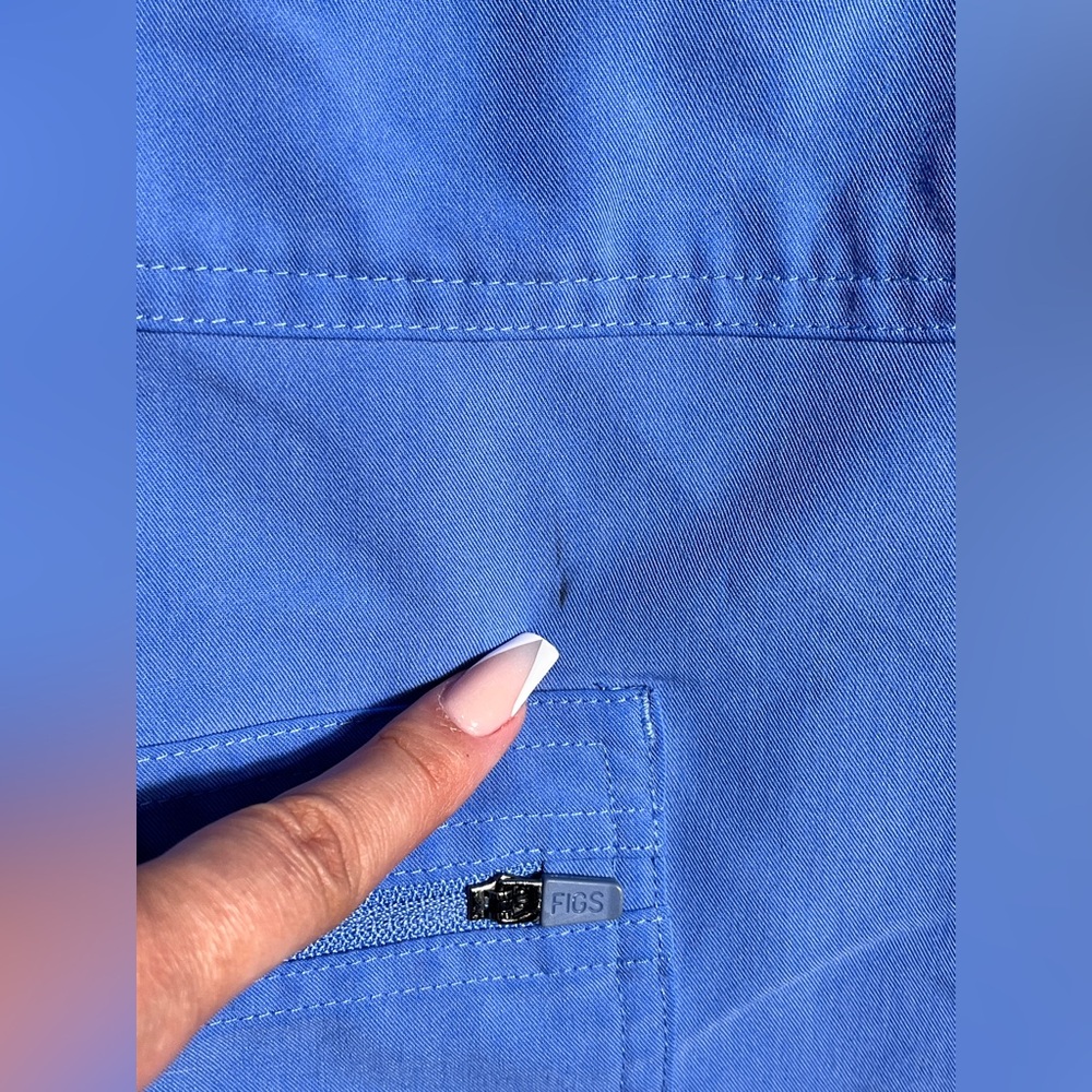Figs Scrubs Bottoms Women Blue Technical Collection Elastic Waist Zip XS - Picture 3 of 11
